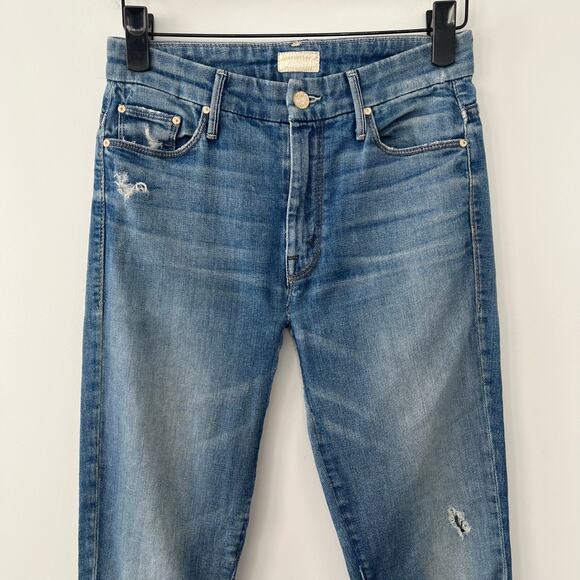 MOTHER Denim High Waisted Looker Crop Jeans in Skipping Stones Size 26 - Picture 4 of 15